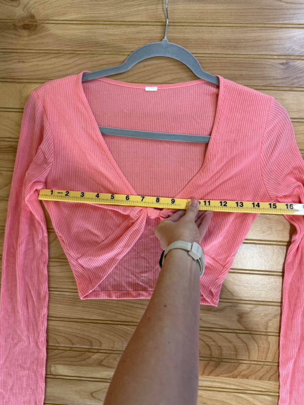 Alo Pink Ribbed Knotted Top - Small - Picture 4 of 6